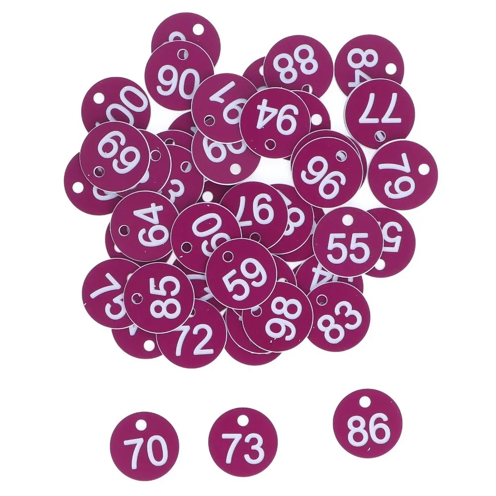 50Pcs ABS Numbered Labels Round Shape Durable Beekeeping Supplies Numbered 51-100 Distinct Hues Beehive Tags Beekeeping