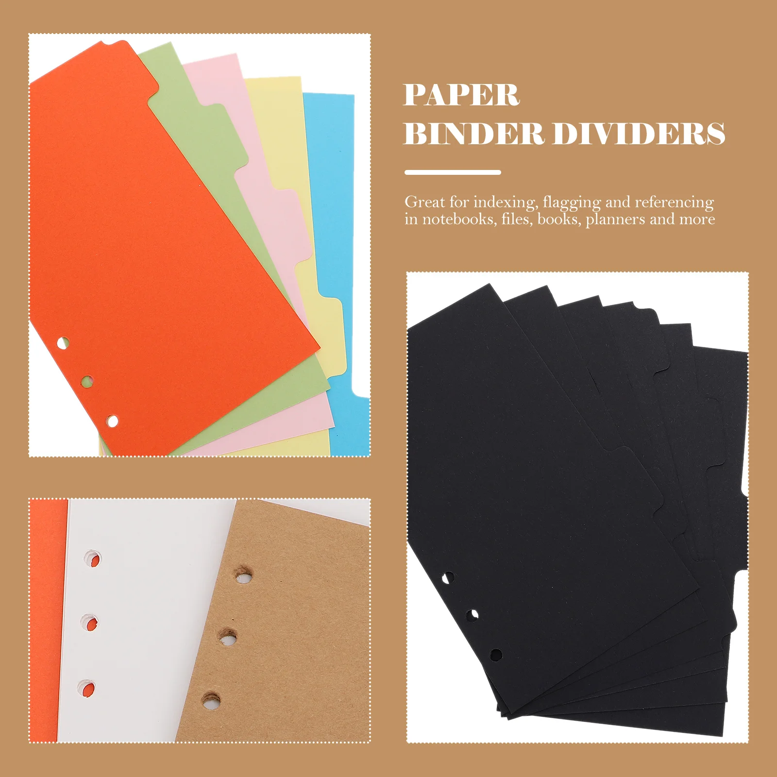 

20Pcs Professional Index Dividers Writable Paper Binder Tabs Colorful Tab Dividers for Document Organization Study Office