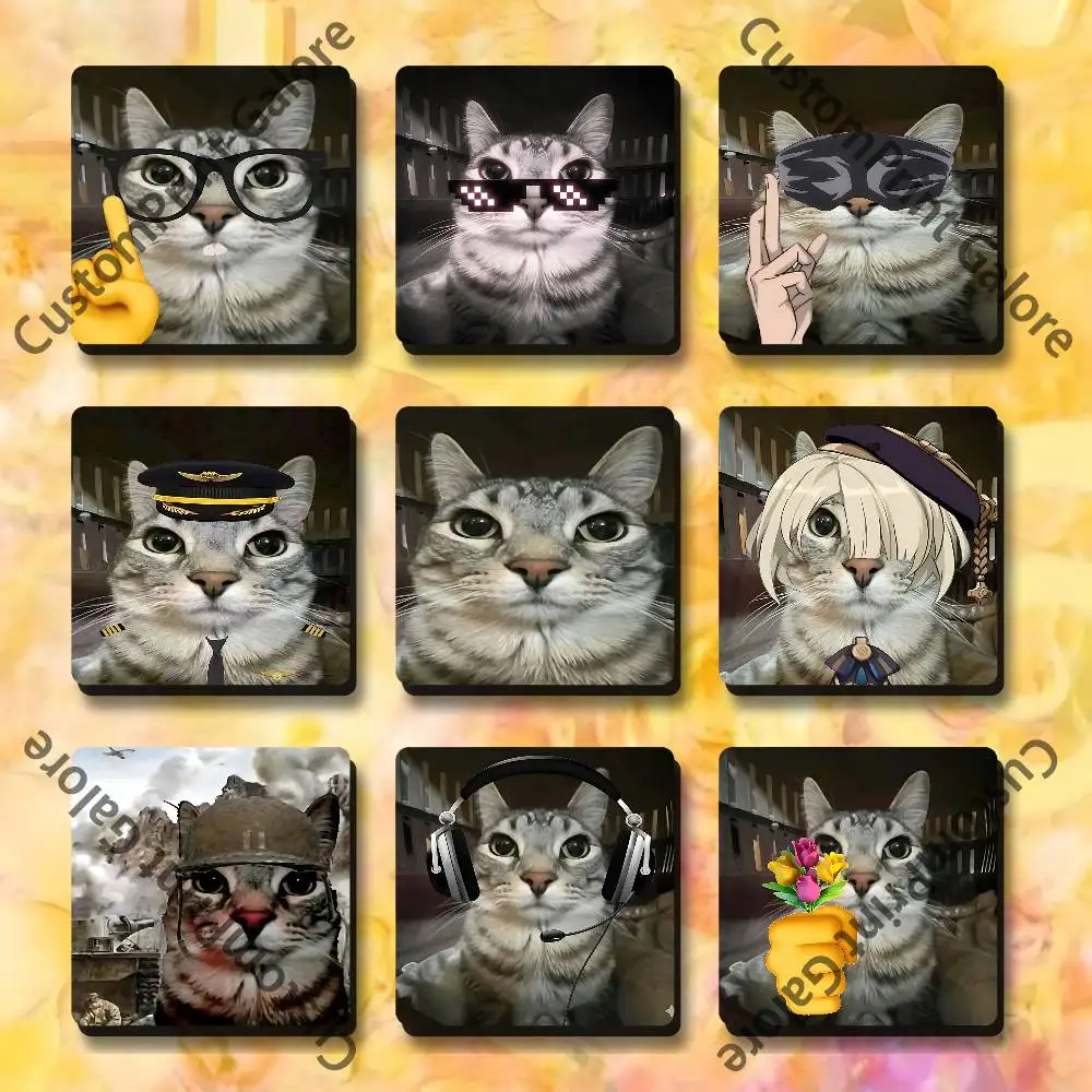 

Stare Cat Memes Soft Magnetic Refrigerator Magnets 5.5,7.5cm Personalized for DIY Kitchen Office Decorative