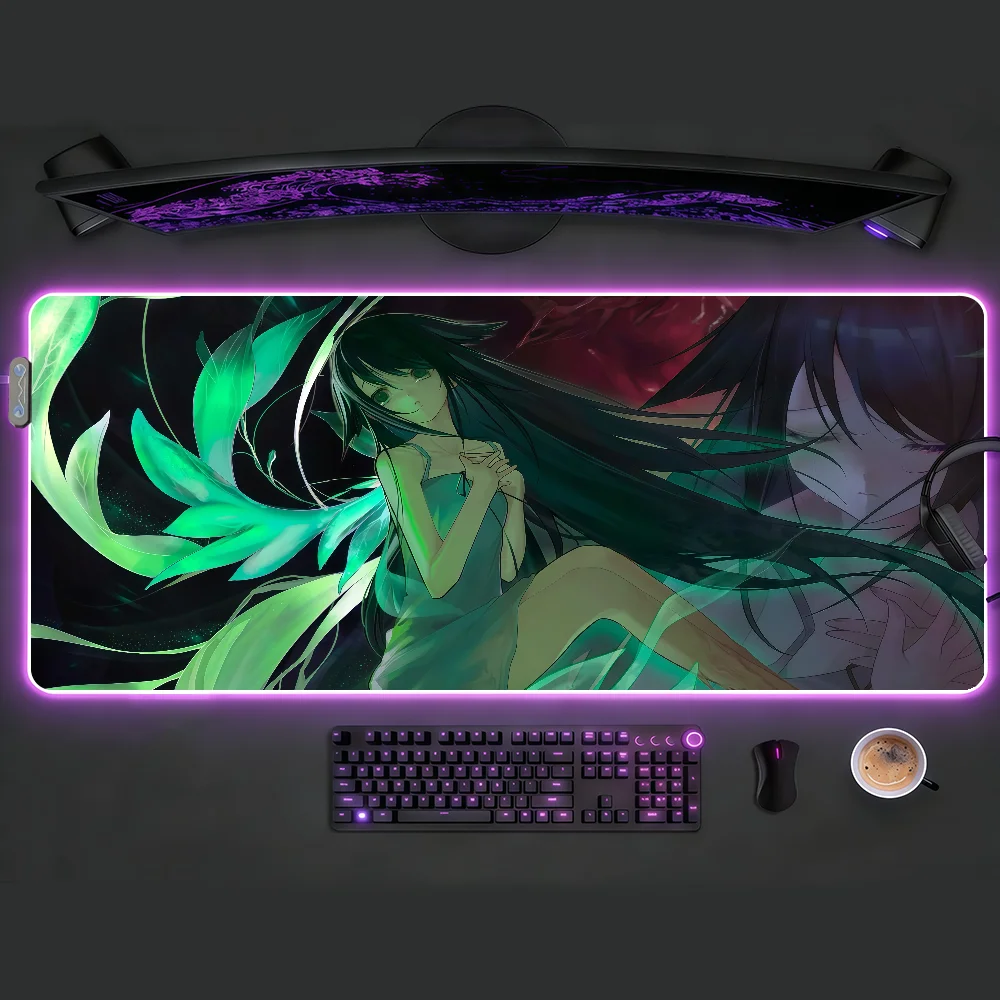 

Коврик для мыши S-Saya No U-UtaES с RGB LED подсветкой, нескользящий, резиновый, для игр, большой XXL, для компьютера и офиса, для клавиатуры