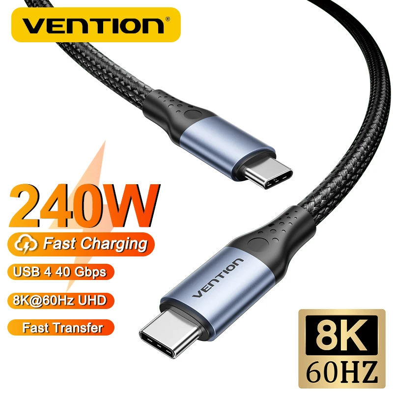 

Vention 240W USB-C to Type C Cable For iPhone 16 15 Samsung S24 MacBook Pro Power Line PD4.0 For Laptop PS5 48V5A Charging Cable