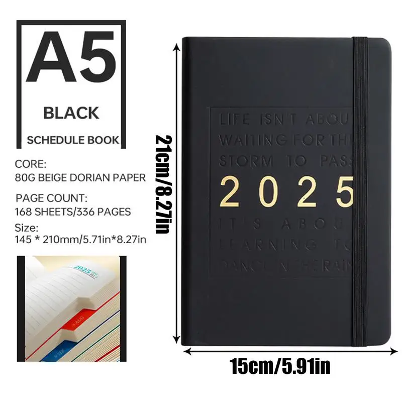 2025 Daily Planner A5 Business Planner Notebook Work Organizer With Large Writing Space Schedule Book 2025 Planner For School