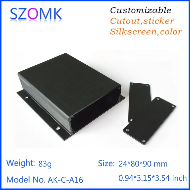 1Pcs extruded powder coating aluminum junction box 24*80*90mm electronics box, aluminum project box outlet enclosure