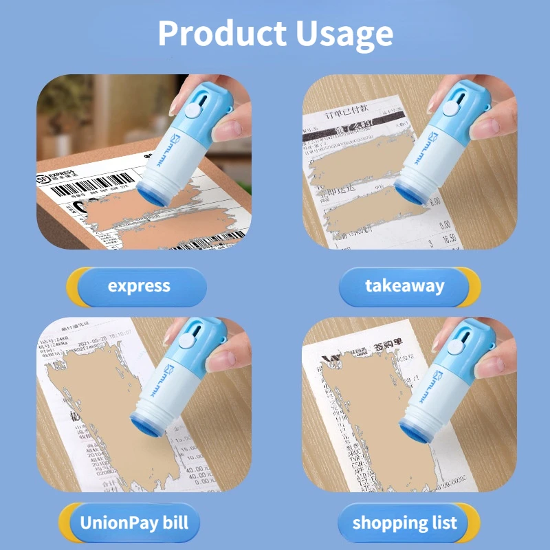 Thermal Paper Corrction Fluid With Knife Parcel Box Opener Data Identity Protection Fluid Thermal Paper Eraser Privacy Protector
