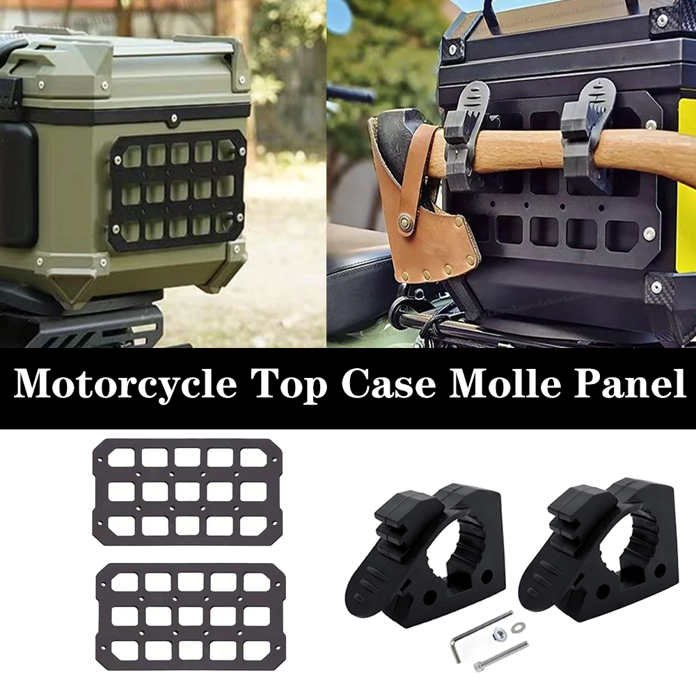 

Motorcycle Top Case Molle Panel Aluminum Alloy Tactical Storage Box Universal Side Box Modular Organizer Quick-Mounting