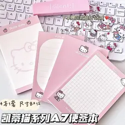 2024 New Cartoon Hello Kitty A7 Memorandum Notepad Kawaii Girl's Heart Practical Student Message Book Mini Portable Pocket Book