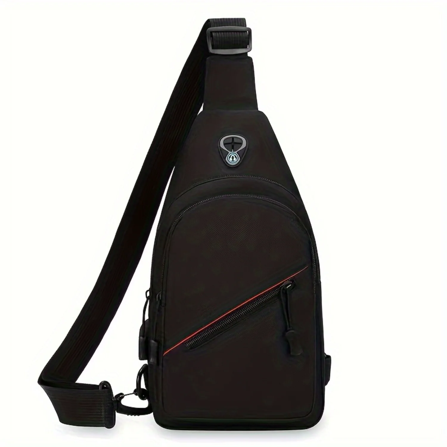 1pc Men's Casual Chest Bag, Outdoor Sports Shoulder Messenger Bag, Multifunctional Chest Pack With Water Bottle Pouch