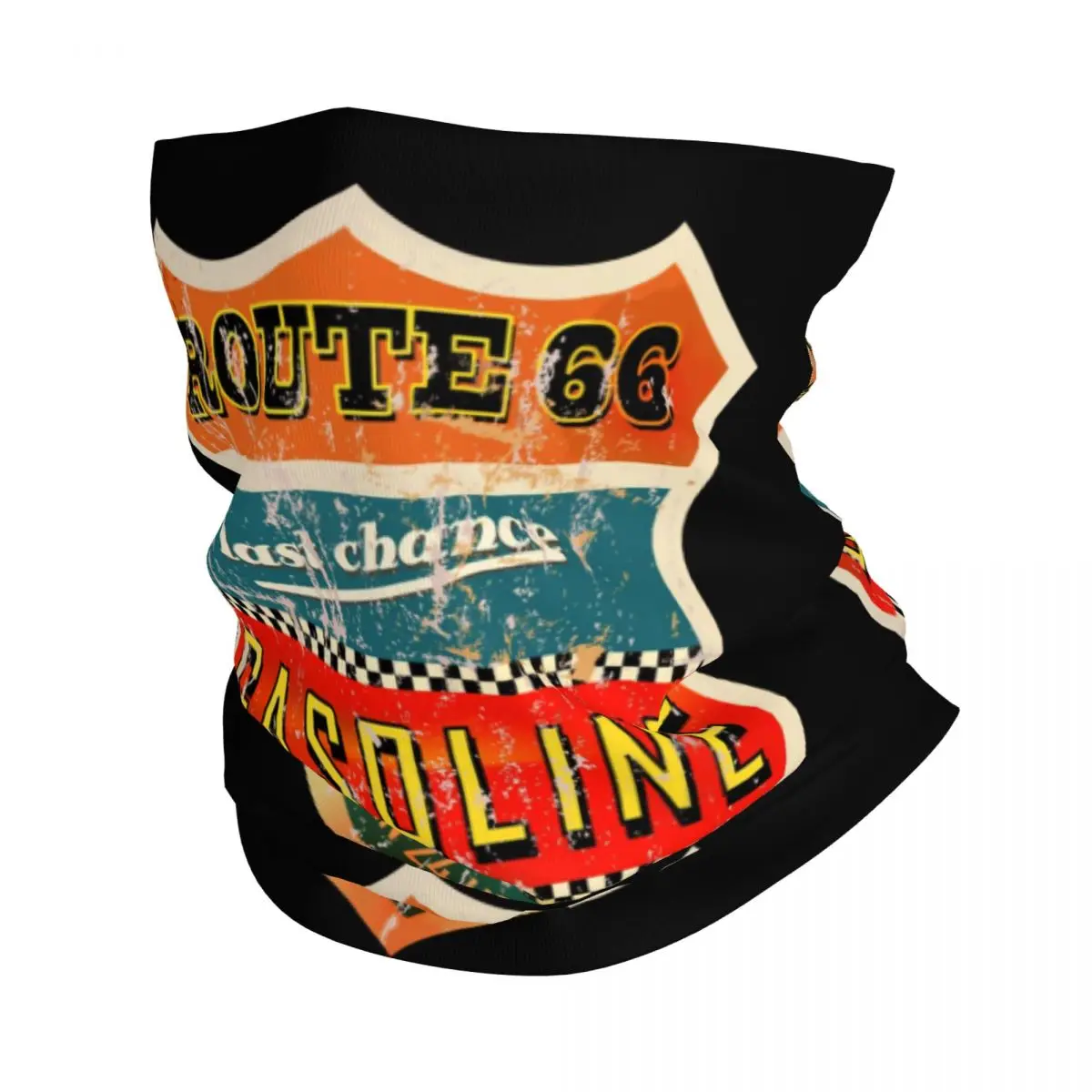 Route 66 Last Change Gasoline Bandana Neck Gaiter Mother Road American Mask Scarf Multifunctional Balaclava Hiking Windproof