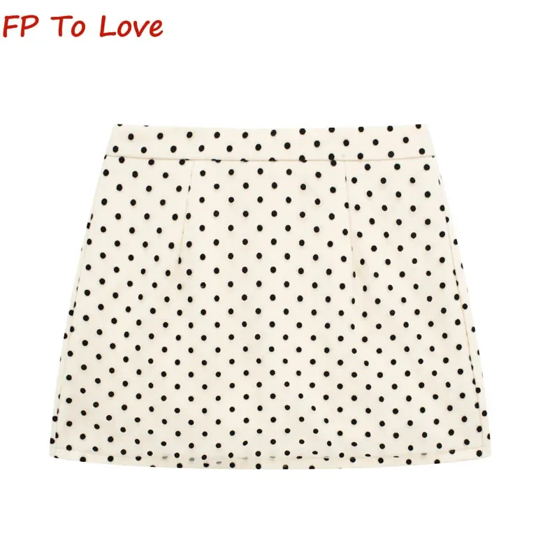 

Spice Girls Retro Girly Flocking Polka Dot High Waist Anti-Walking Half-body Skirt 2024 Summer Package Hip Mesh Short Skirt