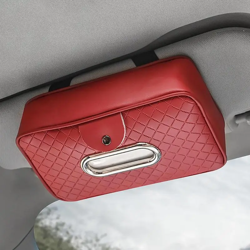 Soporte de pañuelos para visera de coche con cremallera y Clip para gafas, organizador de pañuelos para reposacabezas de coche, servilletero de consola central de alta capacidad