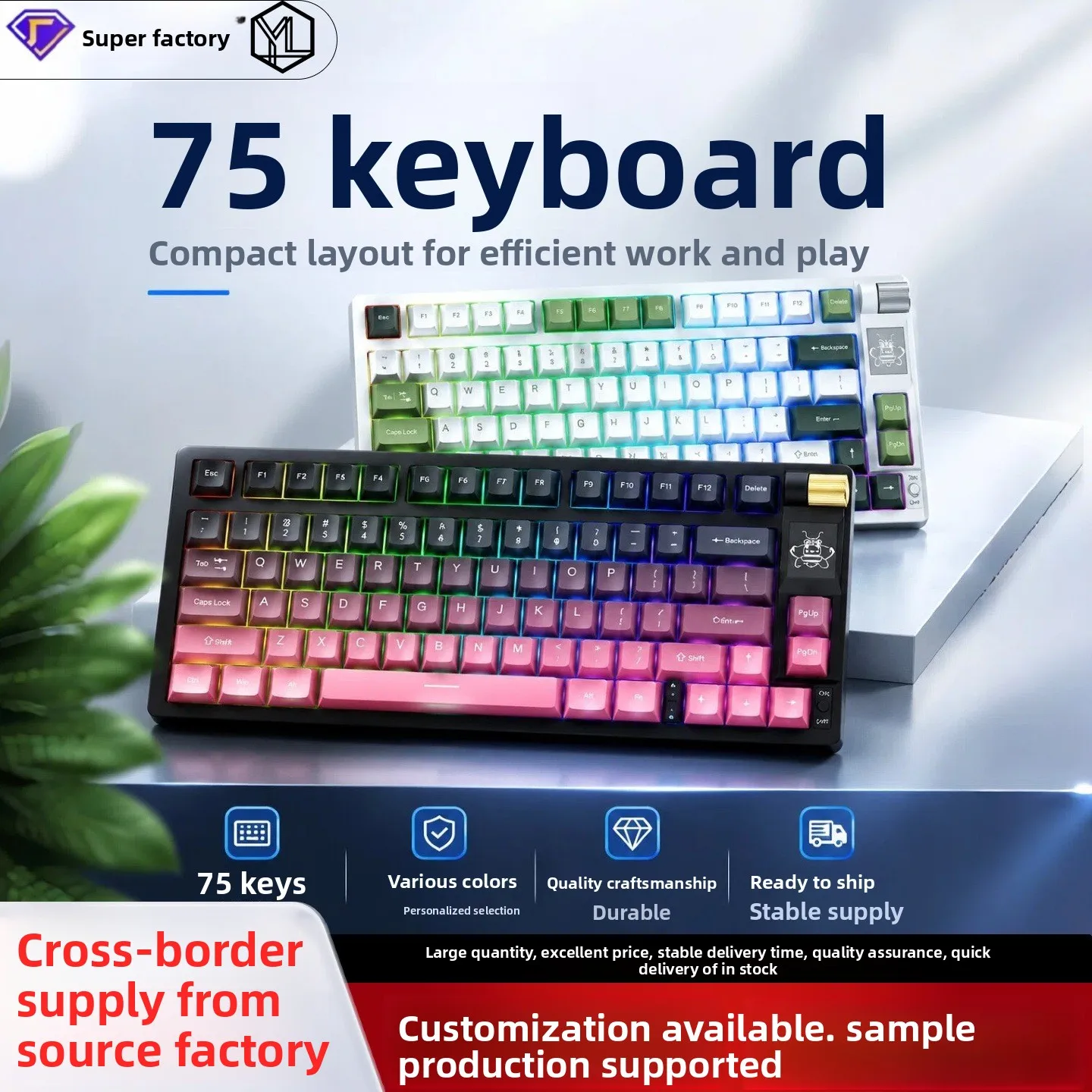 Key Tri Mode Mechanical Keyboard Wireless Bluetooth G Wired Hot Swappable Rgb Backlit Compact Gaming Pc Laptop Office Custom