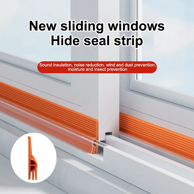 Tira de vedação de janela deslizante tpe autoadesiva triplo isolamento acústico à prova de vento porta anti-frio sob fita flexível