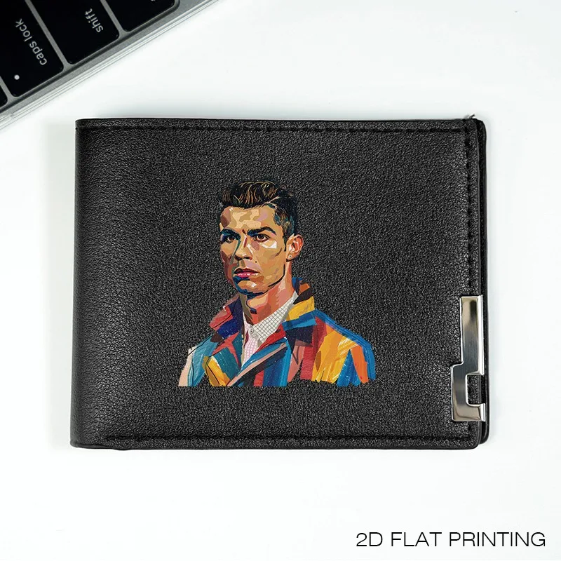 CRISTIANO RONALDO PORTRAIT МУЖСКИЙ КОЖАНЫЙ КОШЕЛЕК ИЗ ПУ Тонкий БИЗНЕС-СТИЛЬ ДЕНЬ ИСПОЛЬЗОВАНИЕ СВЕТЛОЕ МОДНЫЕ АКСЕССУАРЫ