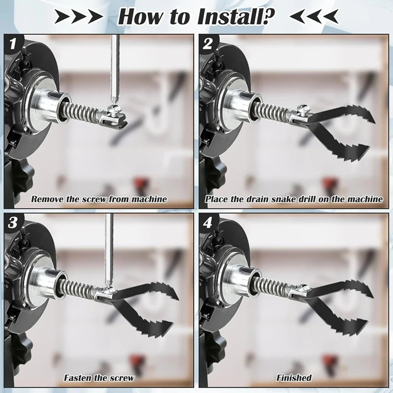 ABGR-1Set مرفق مثقاب منظف الصرف، مجموعة رؤوس قطع منظف الصرف لآلة تنظيف الأنابيب