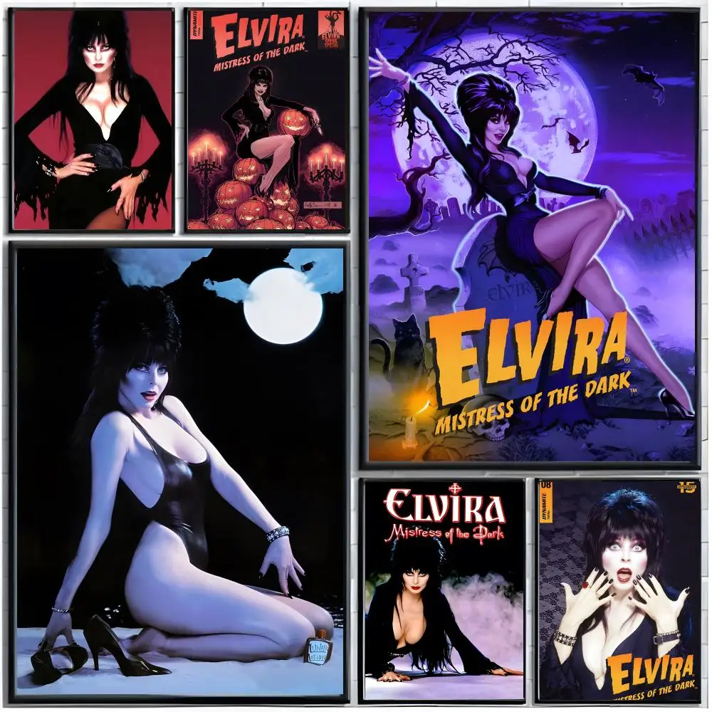 horror movie E-Elvira Mistress of the Dark Poster Modern Wall Art Home Decor Living Room Decorative Print Unframed