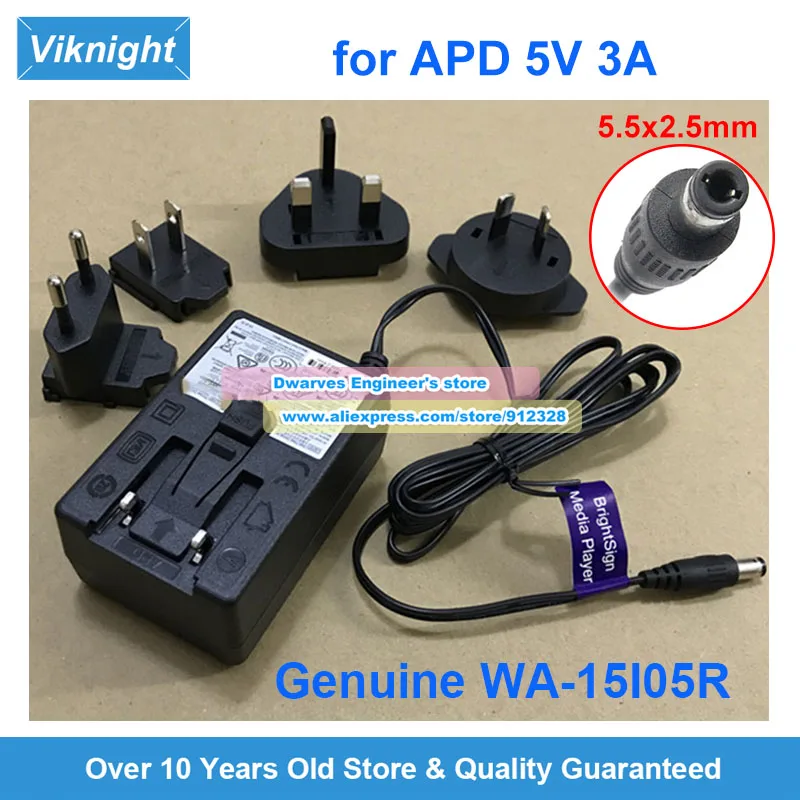 Adaptador de CA WA-15I05FU genuino APD 5V 3A 15W cargador WA-15I05R WA-15C05R para Minix X68-I OCTA CORE MINI PC WYSE 3040 EZBOOK 2 A13