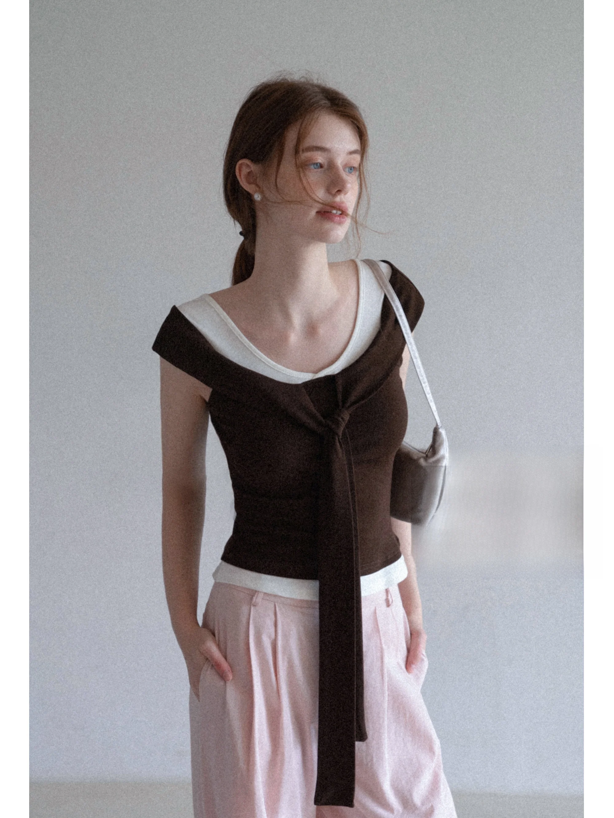 

EGGKA Color Blo Tie Dye Svel Top Women's Casual Sle Slim Fit ort Length T-irt Summer Design Sense Faionable