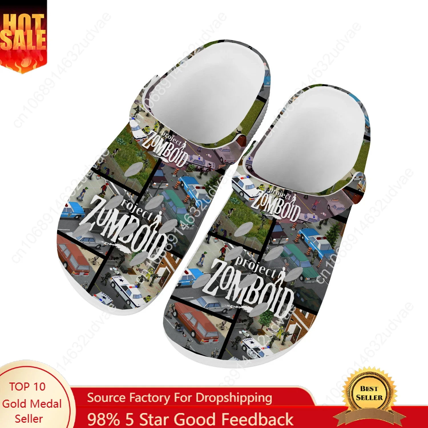 Project Zomboid Water Shoes Mens Womens High Quality Fashion Home Garden Clogs Customizd Sandals Beach Breathable Hole Slippers