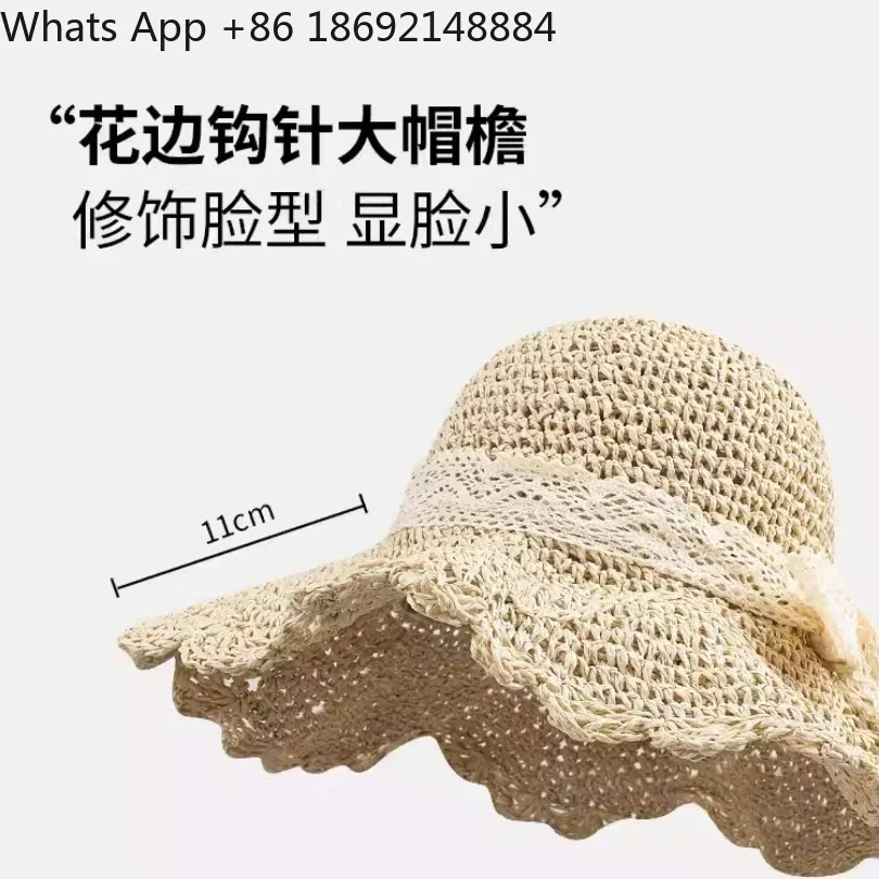 New seaside hat women's summer visor bow lace spot