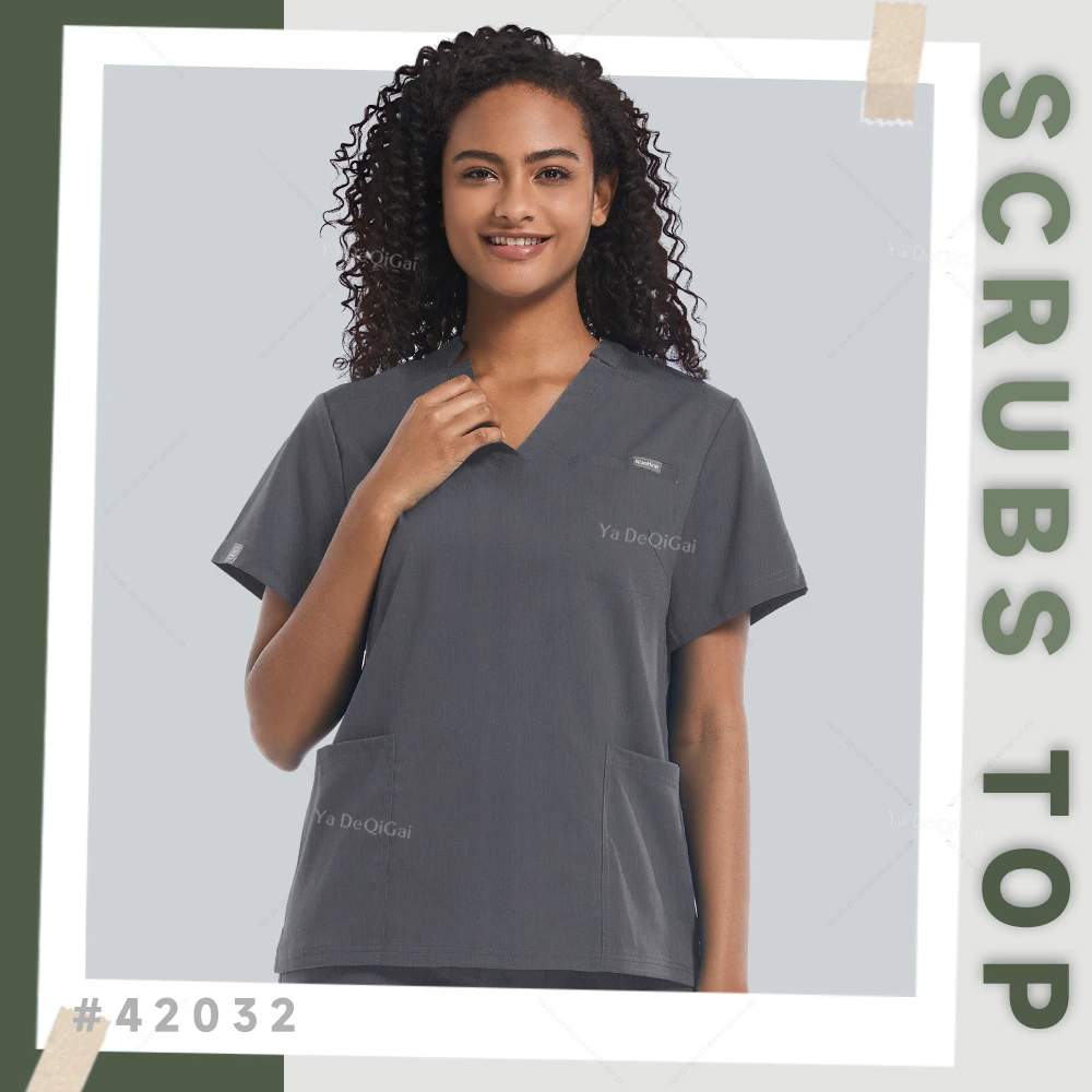 

Slim Medical Uniform Women Scrubs Tops Nursing Accessories Hospital Surgery Blouse Dental Clinic Beauty Salon Work Shirts