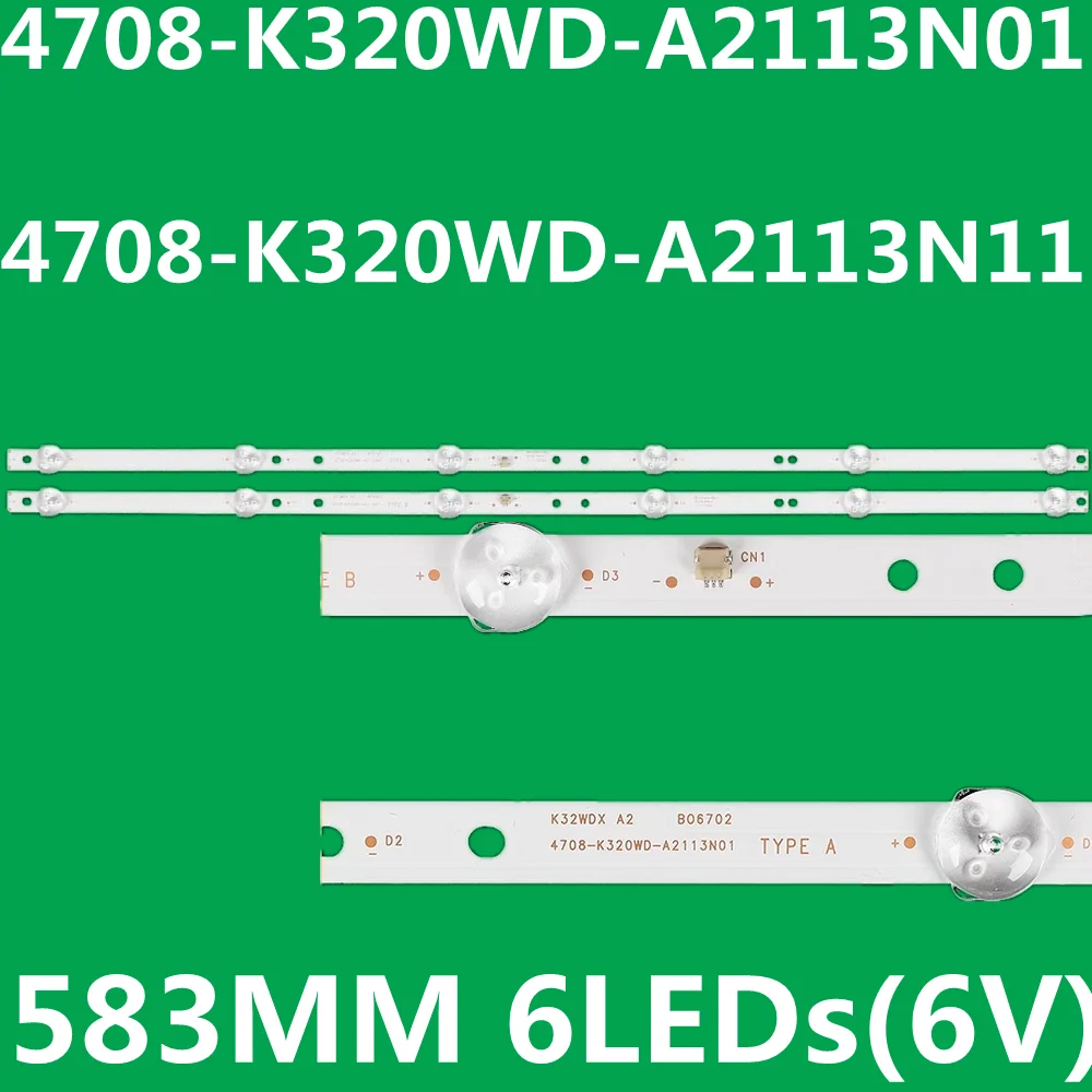 Strip Lampu Latar LED untuk 32PHA3002S 32PHT5853S 32PHT4002S 32PHT4022S 32 INCI 6 LED 6 KANCING 32PHA3002