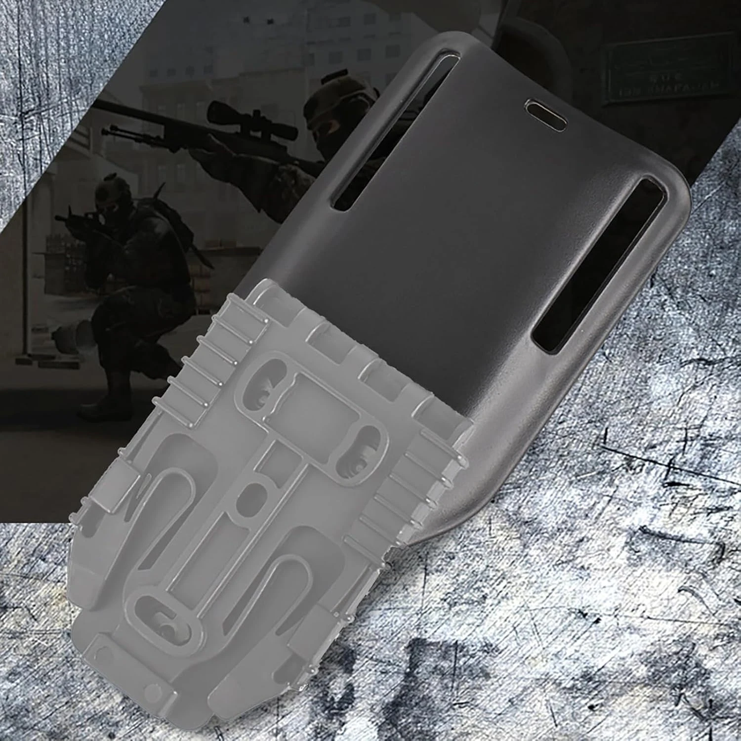 Low/Mid Ride UBL, universeller Gürtelschlaufenadapter mit 2" Gürtelschlitz, 3-Loch-Muster, Befestigung für Duty Holster – Detail 8