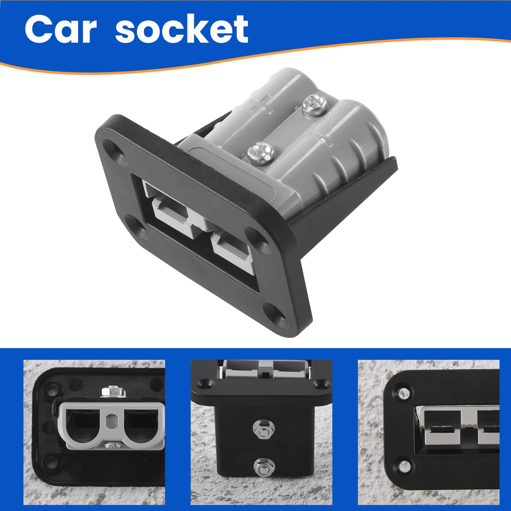 Flush Mount 50 Amp for Anderson Plug Mounting Bracket Panel Cover for Caravan Camper Boat Truck