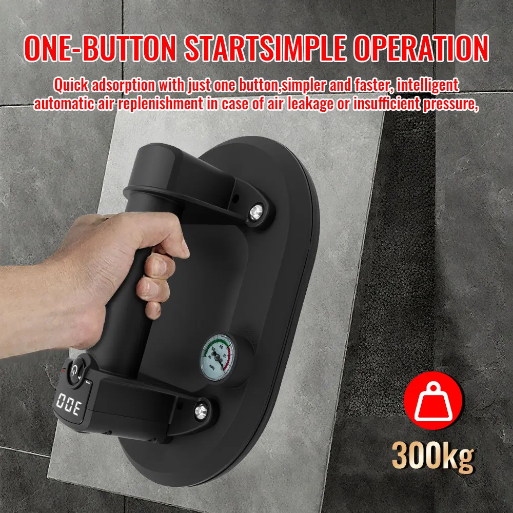 300KG Suction Cup Intelligent Display Industrial Grade Electric Vacuum Suction Cup  Load Heavy Duty Granite Tile Glass Lifter