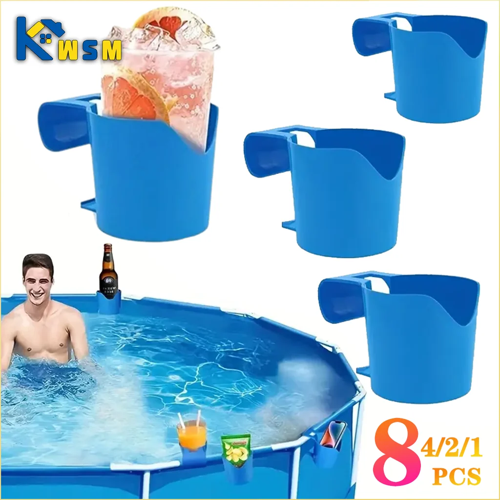 Portavasos resistente junto a la piscina, organizador colgante sin taladro con agarre fuerte para bañera de hidromasaje, accesorios para piscina, Patio, playa