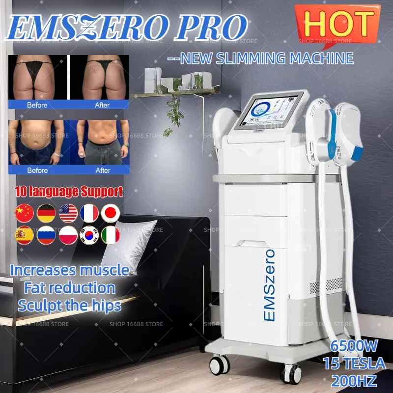 Emszero PRO NEO 6500w RF 15 تسلا فقدان الوزن الكهرومغناطيسي الحوض التخسيس Neo HI-EMT EMS آلة نحت الجسم