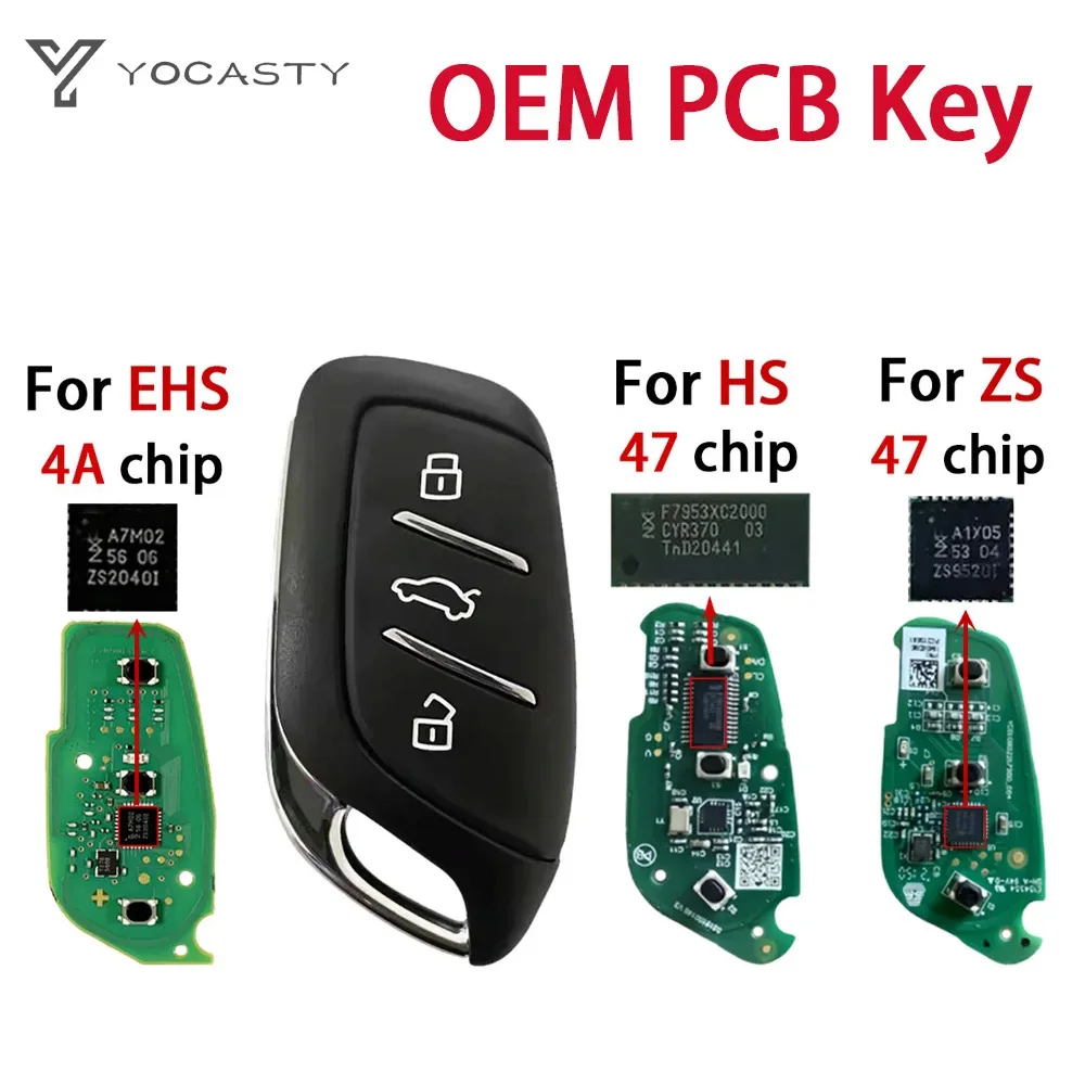 

YOCASTY Smart Remote Car key ID47 Chip 4A Chip OEM PCB For MG MG4 MG5 ZS MGHS hybrid HS EHS ZX GT For Roewe Keyless go