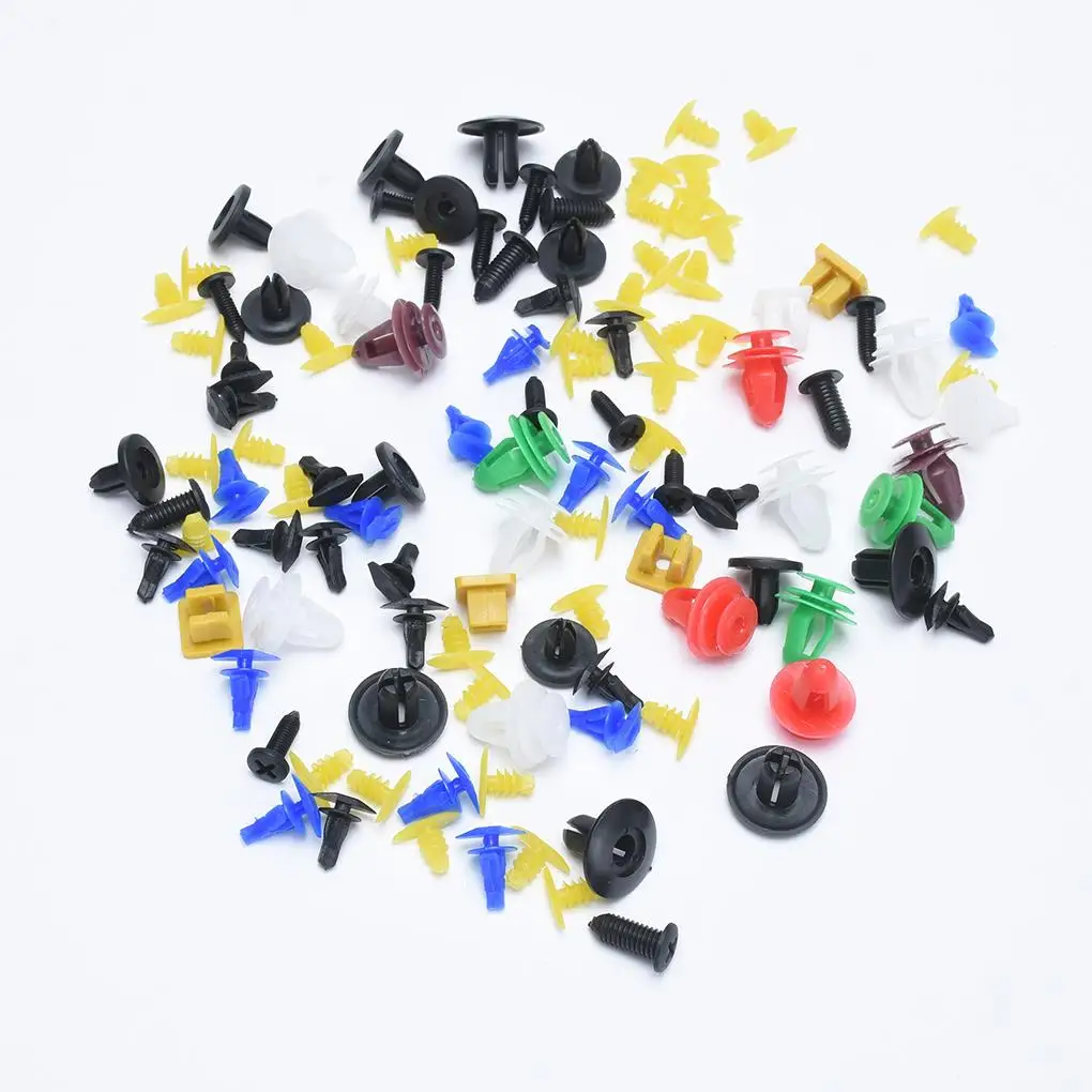 Color Size Random Fender Retainer Clips Portable Door Panel Splash Shield Fastening Push Pins Automobile 100 Pieces