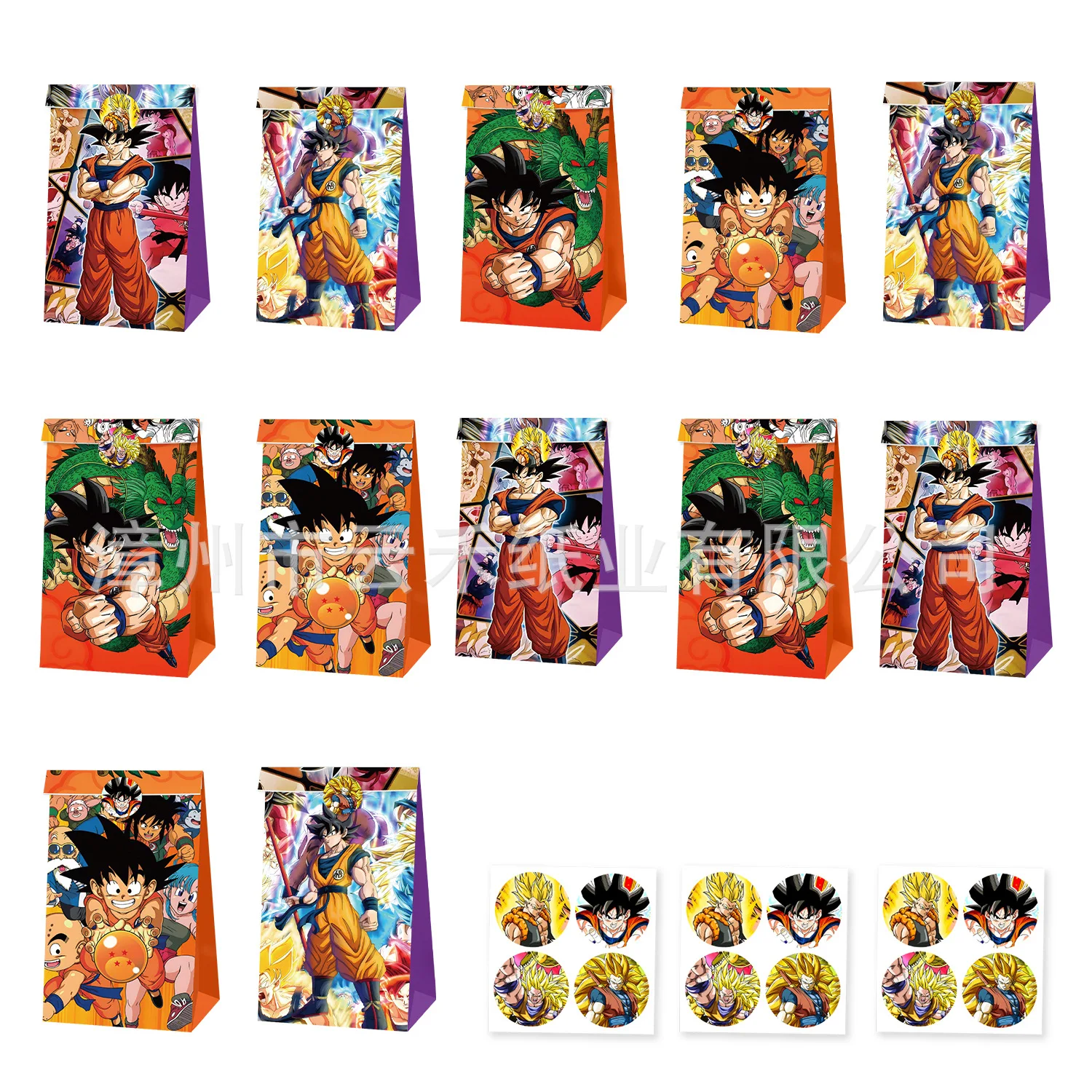 Juego de 12/24 Piezas de Bolsas de Papel para Dulces con Figuras de Dragon Ball, Son Goku y Shenron, Bolsa de Regalo de Dibujos Animados para Niños, Bolsa de Regalo para Cumpleaños