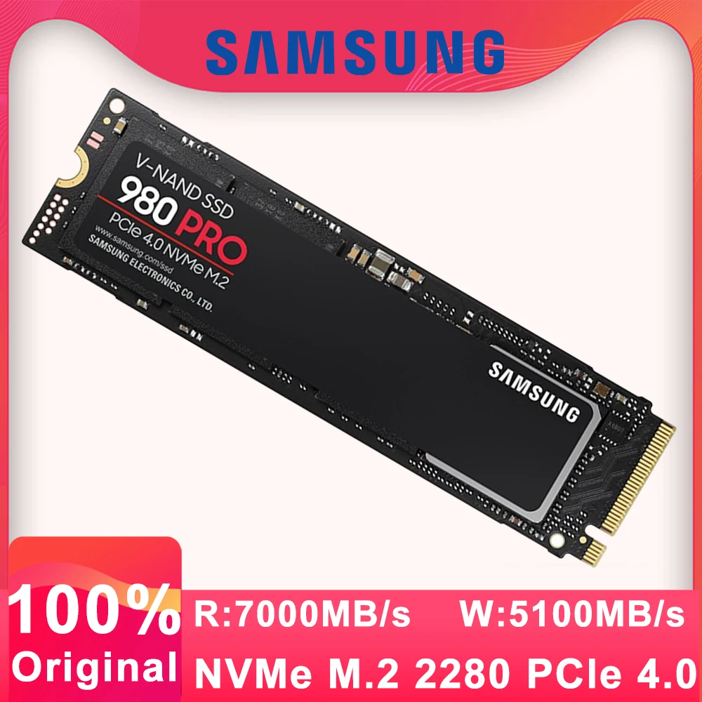 100% Original Samsung 980 PRO 2TB 1TB SSD PCIe 4.0 NVMe M.2 2280 500GB Internal Solid State Drive For Desktop Computer PS5 PC