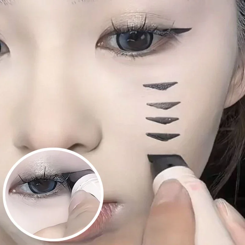 

Waterproof Dual-Tip Eyeliner Stamp Pen Long Lasting Black Brown Smudge Proof Eyeliner Wing Stamp Quick Dry Eyes Makeup Stencil