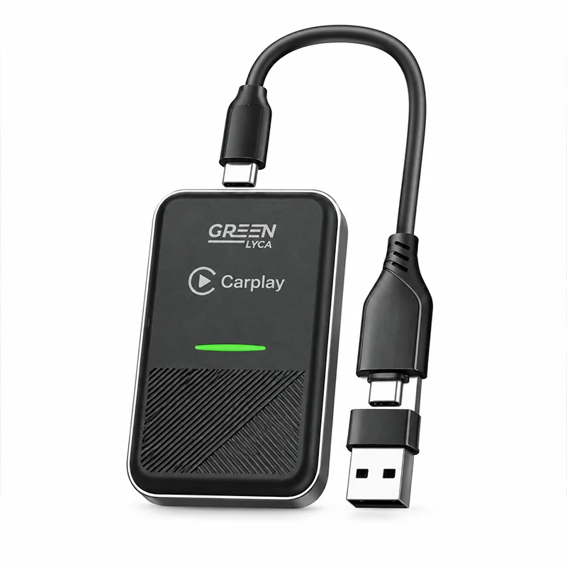 Adattatore CarPlay wireless, adattatore Wi-Fi 2.4 e 5.0 GHz per auto, connessione Bluetooth 5.0 stabile, passaggio da connessione cablata a wireless, connessione automatica e stabile, installazione