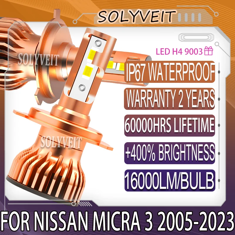 

Wide Illumination Angle High Low Beam Headlight Bulb For NISSAN MICRA 3 2005 2006 2007 2008 2009 2010 2011 2012 2013 2014-2023