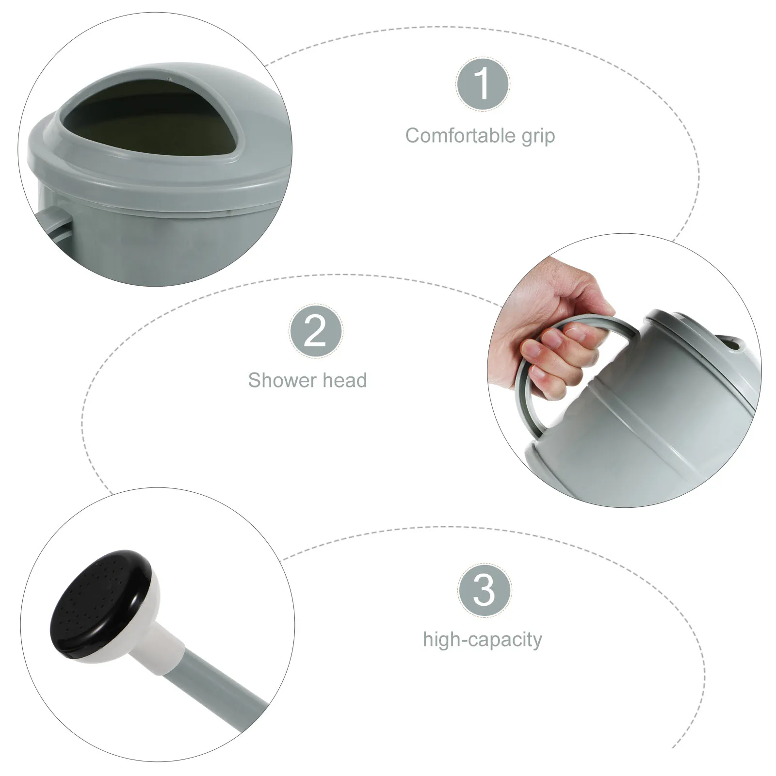 

Plastic Watering Pot Outdoor Indoor Long Spout Durable Comfort Grip Detachable Nozzle Easy Pouring Small Handle Garden Tool Home