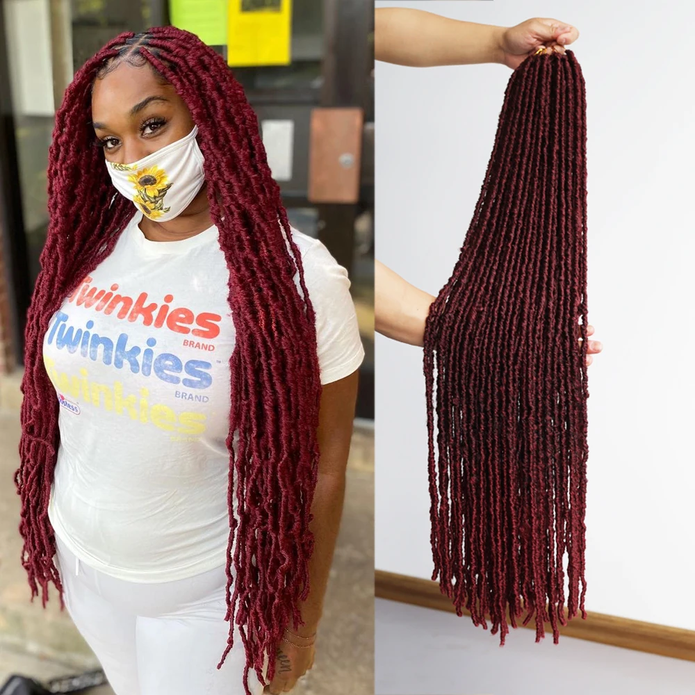 

Synthetic Goddess Faux Locs Crochet Hair for Women, Soft Braids Dreadlocks, Curly Twist Braiding Hair,10Strands