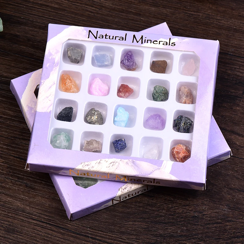 Wholesale Natural Purple Box Rock Mineral Specimen irregularity Quartz Souvenir Fashion Energy Stone Collection Ornament Gifts