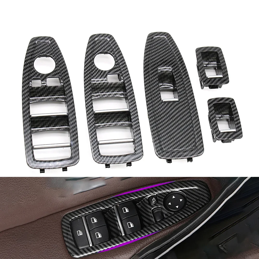 F20 F30 F31 F34 F35 F36 Interior Door Carbon Fiber Window Regulator Switch Panel Trim Cover Replacement For BMW 1 3 4 Series