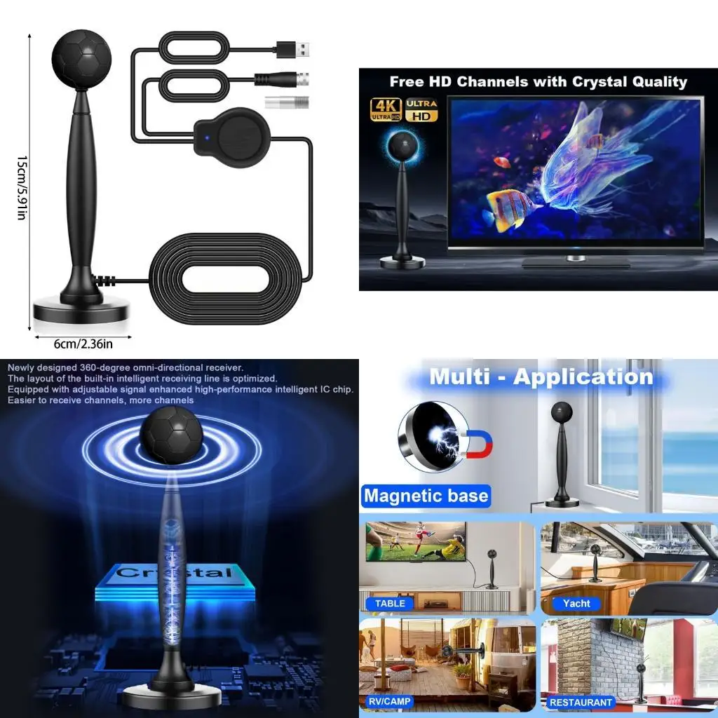 K3NB Advanced Indoor Television Antennas 250+Mile Ranges 4K Amplifiers