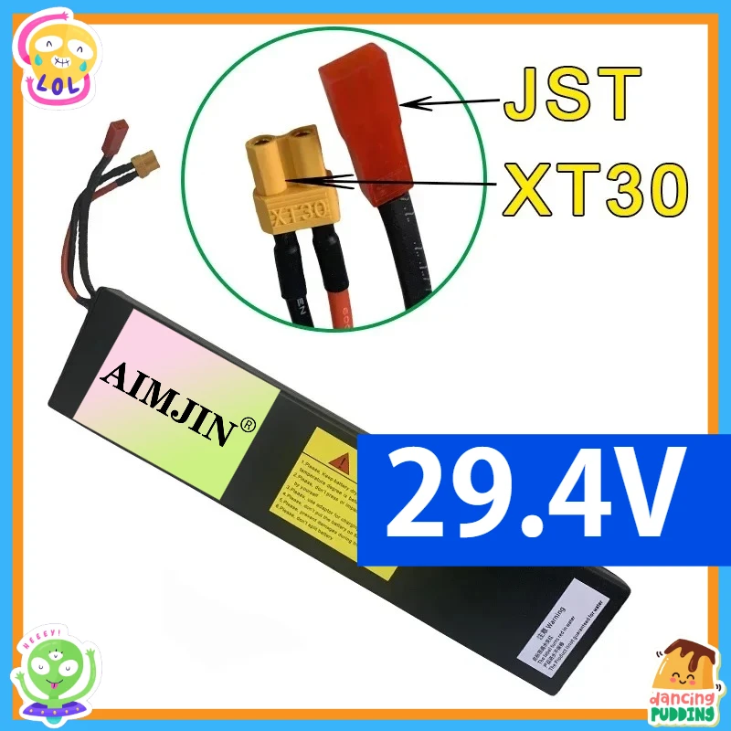 

29.4V Electric Scooter Battery with BMS 7S2P Battery Pack 25.2V 6000mAh 18650 Lithium-ion Rechargeable