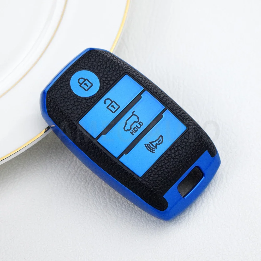 4Buttons TPU Leather Car Remote Key Case Cover for Kia Sportage Cerato Optima K2 K3 K4 K5 Rio Picanto K2 Soul Sorento Ski Sedona
