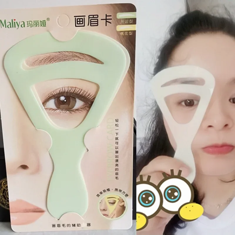 New 2 In 1 Plastic Eyebrow Eyelash Stencil Card for Women Portable Eyebrow Shape Set Thrush Model Eye Brow Drawing Make Up Tools