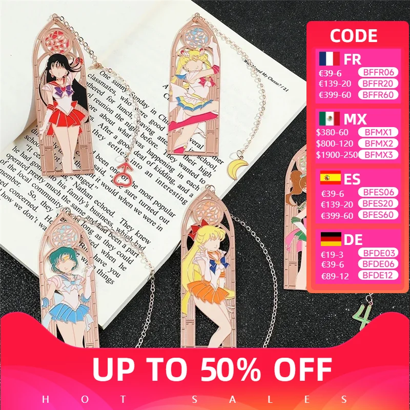 

Anime Sailor Moon Figure Creative Metal Bookmark for Women Girls Fans Book Lover Gifts Collection Birthday Mother's Day Gifts