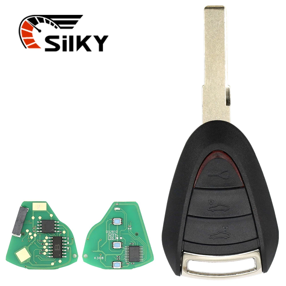 

SilKY CarRemote Control Key For Porsche Cayman Boxster Turbo 911 987 996 997 Carrera Targa2005 - 2010 ID46Chip 315 433MHz