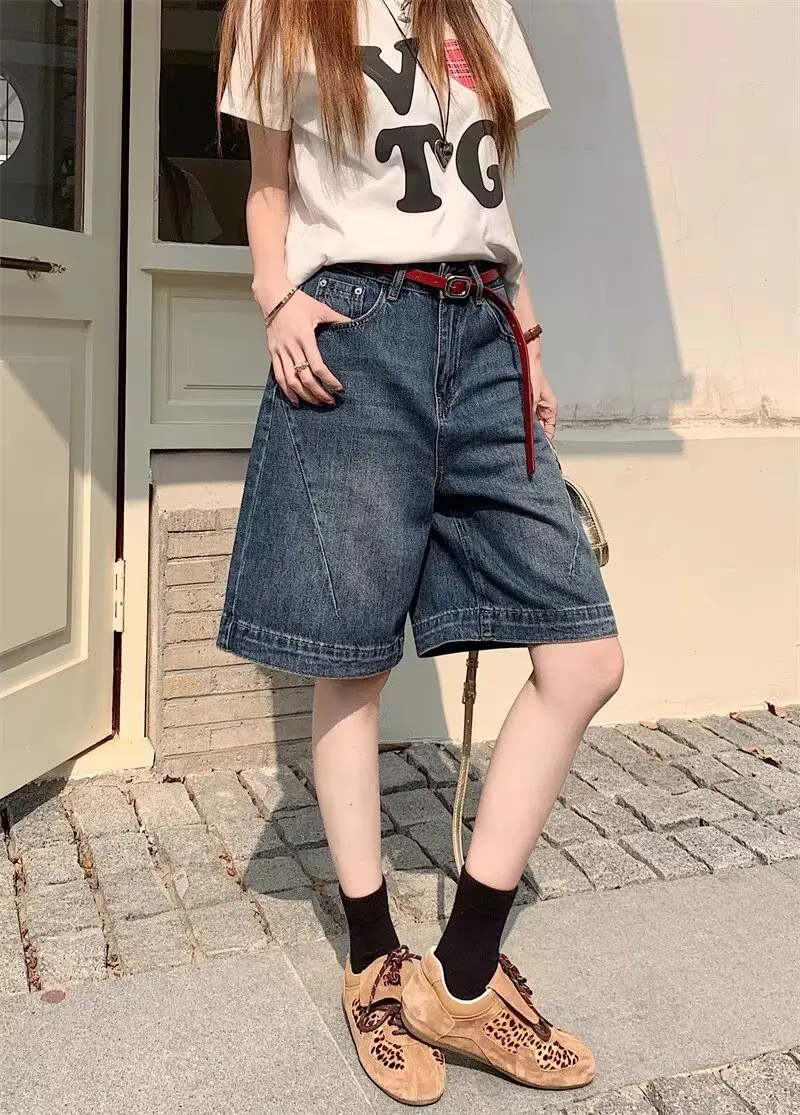 المرأة شورت جينز الدنيم امرأة السراويل ملابس الصيف عالية الخصر الجينز يرفع الأرداف Coquette فضفاض الجورت شوجو فتاة نمط