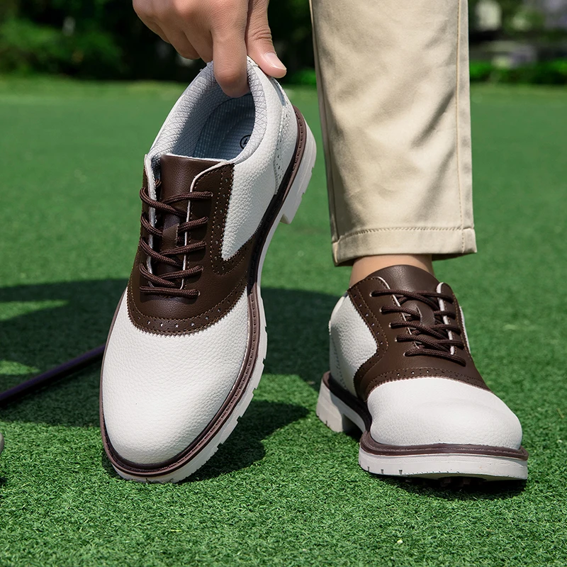 

Outdoor Walking Golf Shoes Leather Sneakers for Men Women Professional Soft Design Flat Fashion Footwear Big Size White Black