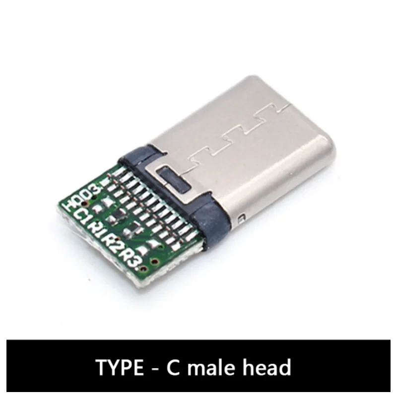 Type C USB 3.1 Connector, 16Pin, Male Socket Plug for Soldering Wire and Cable, PCB Module Board, 56K Resistor, 5Pcs